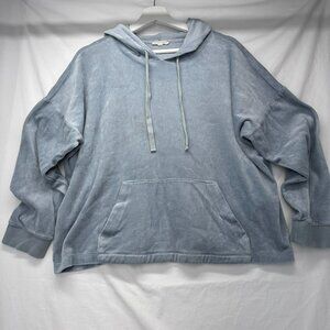 Eileen Fisher Fleece Pullover Hoodie Kangaroo Pocket Size Medium Organic Cotton